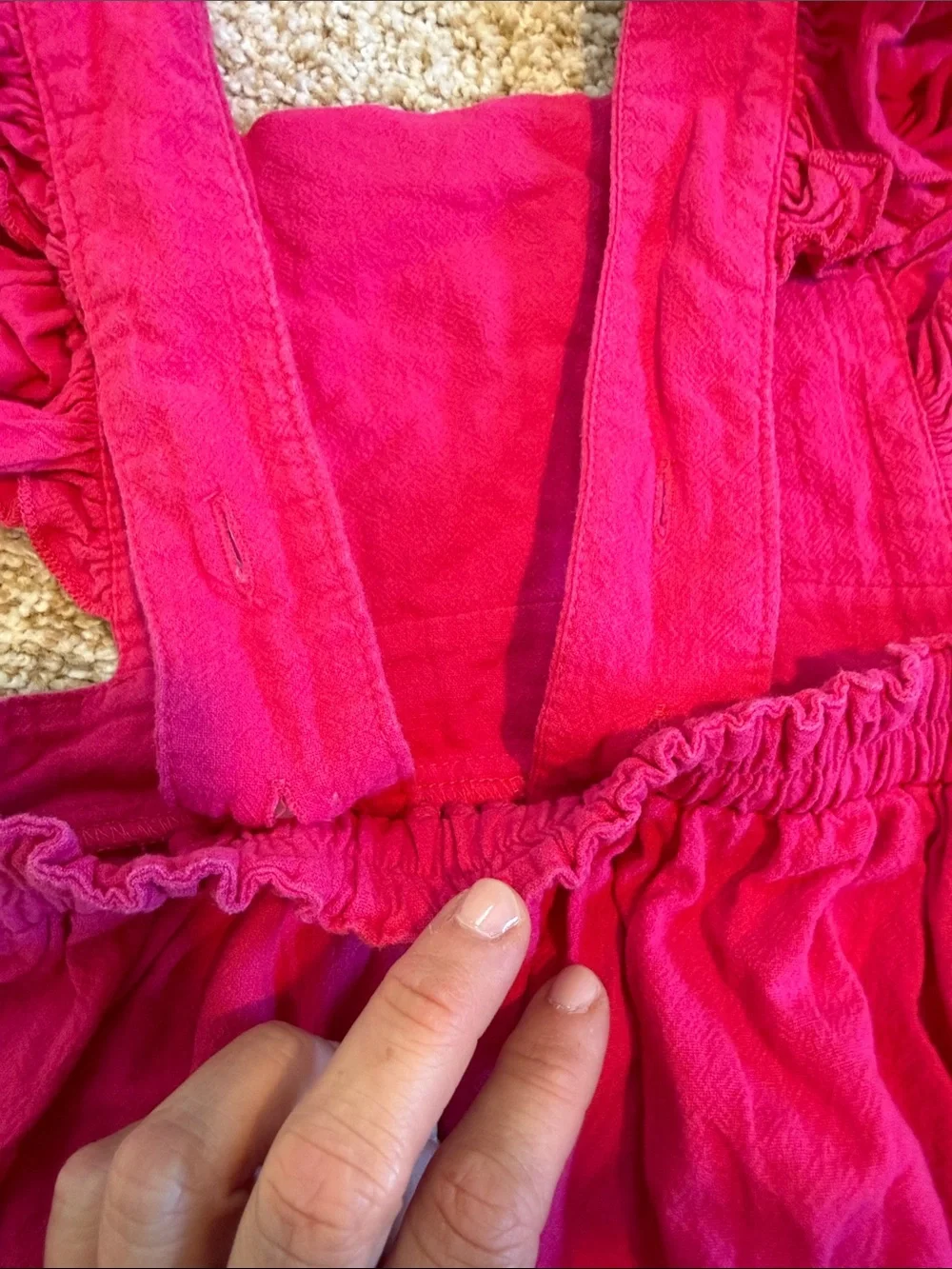Tiny Tribe Hot Pink Ruffle Romper
